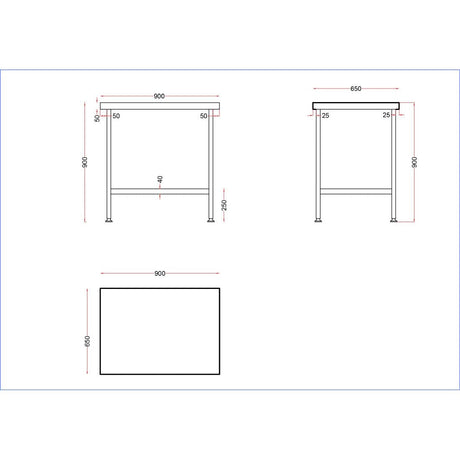 DR049 Holmes Stainless Steel Centre Table 900mm JD Catering Equipment Solutions Ltd