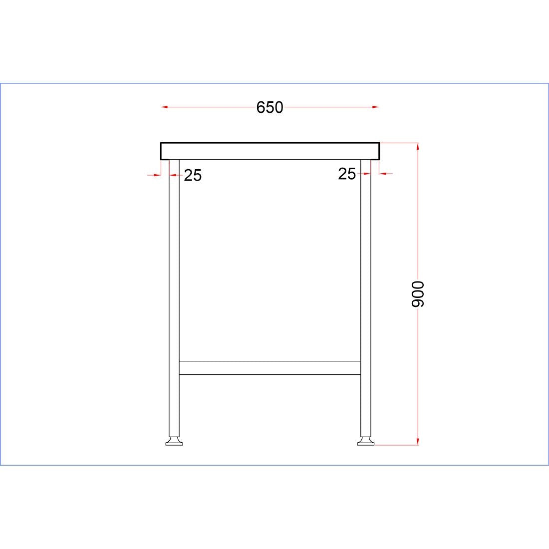 DR049 Holmes Stainless Steel Centre Table 900mm JD Catering Equipment Solutions Ltd