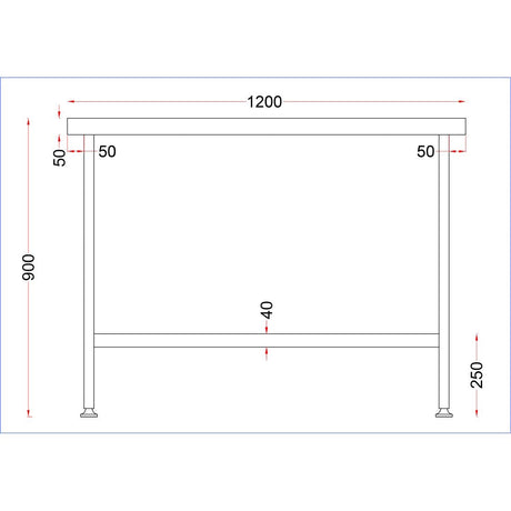 DR050 Holmes Stainless Steel Centre Table 1200mm JD Catering Equipment Solutions Ltd