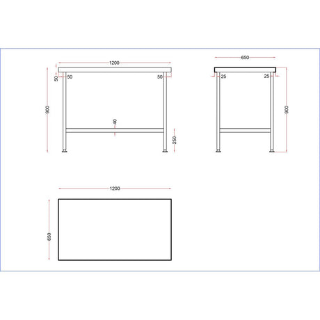 DR050 Holmes Stainless Steel Centre Table 1200mm JD Catering Equipment Solutions Ltd