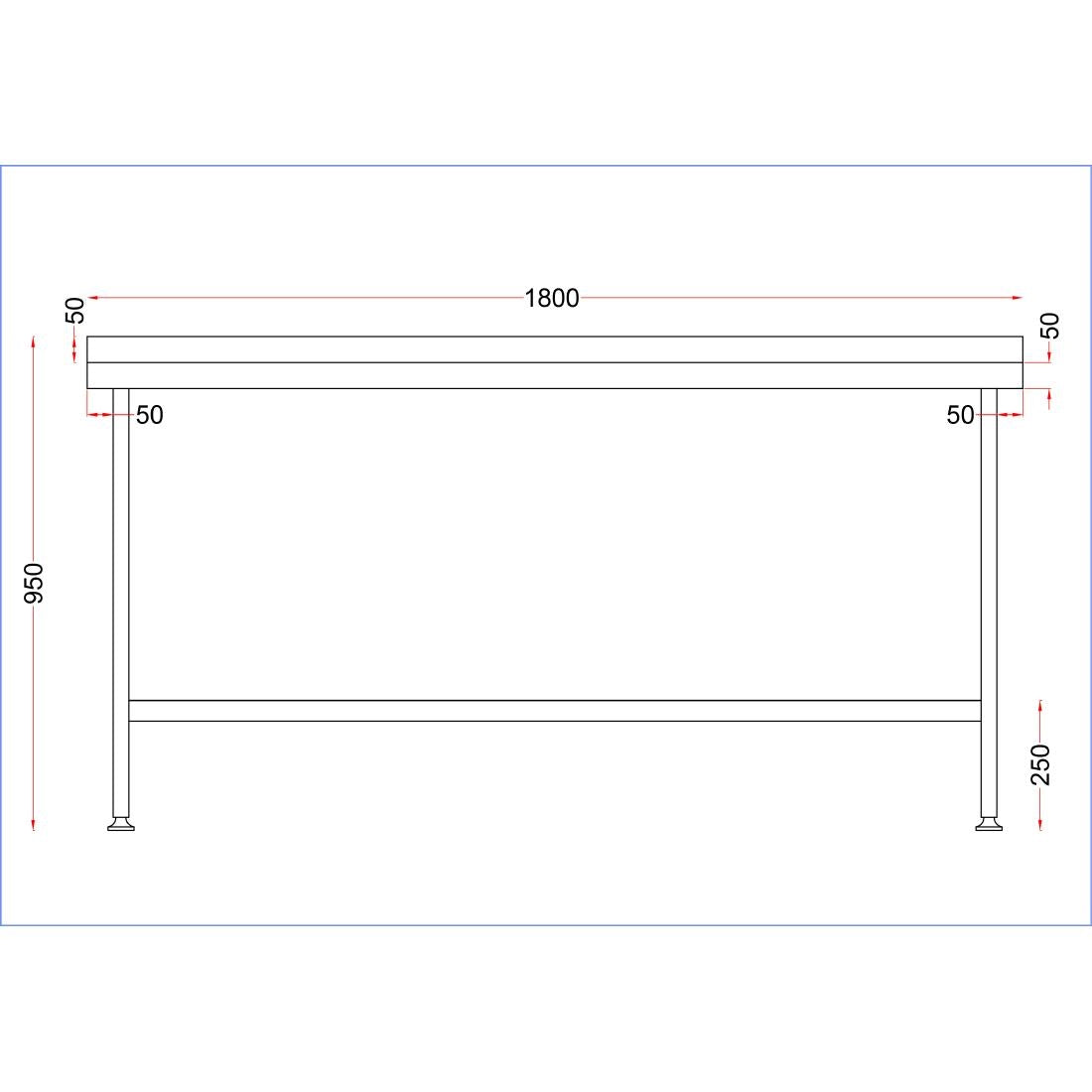 DR052 Holmes Stainless Steel Centre Table 1800mm JD Catering Equipment Solutions Ltd