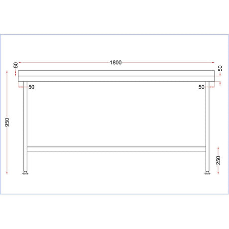 DR052 Holmes Stainless Steel Centre Table 1800mm JD Catering Equipment Solutions Ltd