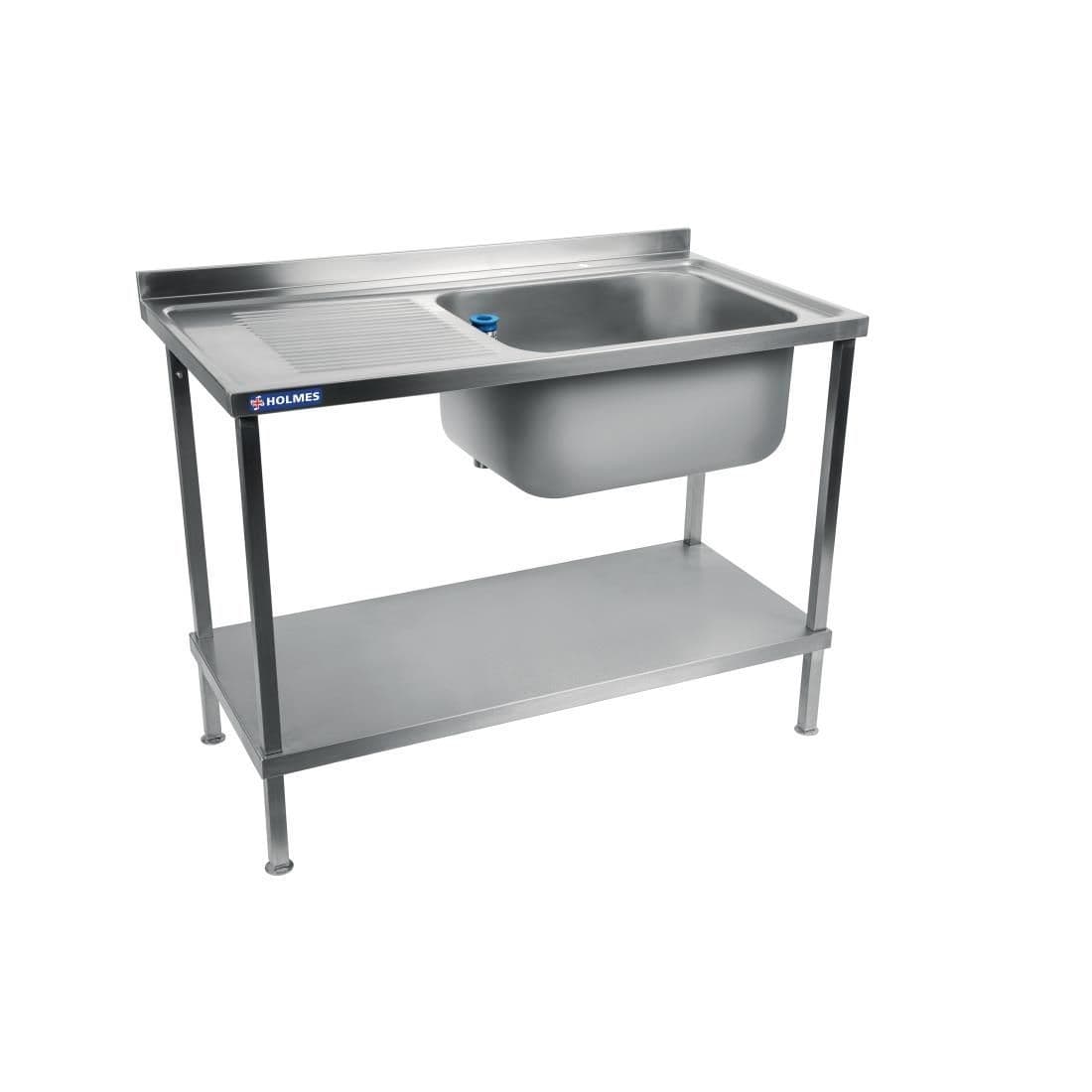 DR060 Holmes Fully Assembled Stainless Steel Sink Left Hand Drainer 1000mm JD Catering Equipment Solutions Ltd