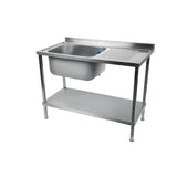 DR382 Holmes Fully Assembled Stainless Steel Sink Right Hand Drainer 1200mm JD Catering Equipment Solutions Ltd