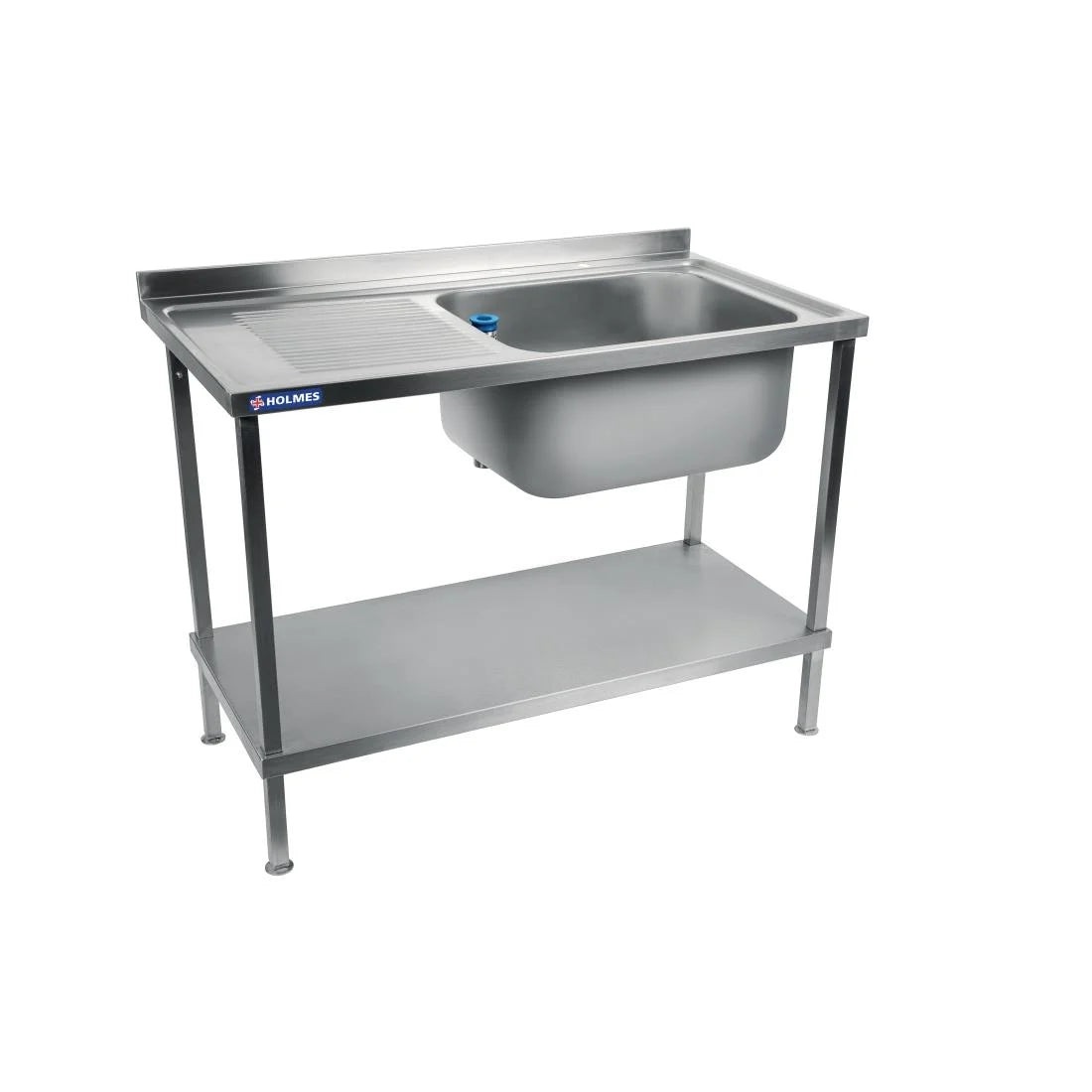 DR383 Holmes Fully Assembled Stainless Steel Sink Left Hand Drainer 1200mm JD Catering Equipment Solutions Ltd