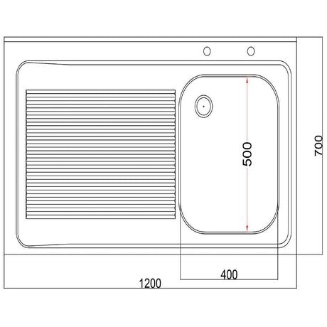 DR387 Holmes Fully Assembled Stainless Steel Sink Left Hand Drainer 1200mm JD Catering Equipment Solutions Ltd