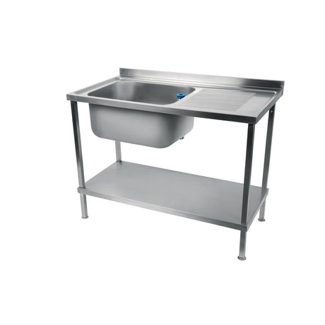 DR388 Holmes Fully Assembled Stainless Steel Sink Right Hand Drainer 1200mm JD Catering Equipment Solutions Ltd