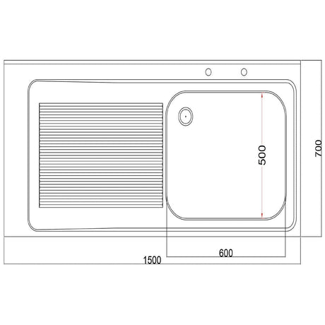 DR389 Holmes Fully Assembled Stainless Steel Sink Left Hand Drainer 1500mm JD Catering Equipment Solutions Ltd