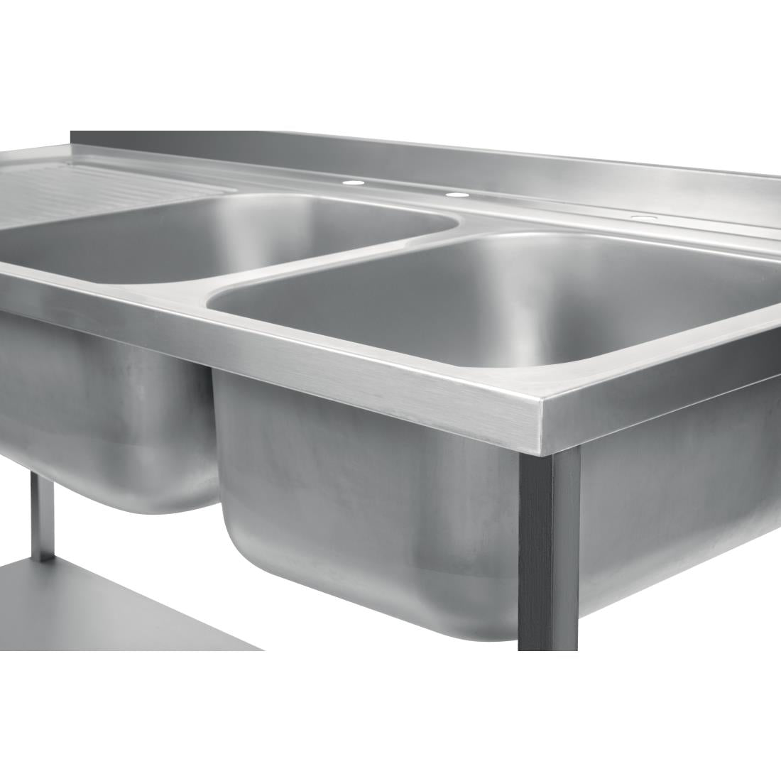 DR391 Holmes Fully Assembled Stainless Steel Sink Left Hand Drainer 1500mm JD Catering Equipment Solutions Ltd