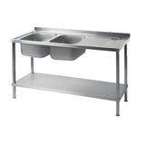 DR392 Holmes Fully Assembled Stainless Steel Sink Right Hand Drainer 1500mm JD Catering Equipment Solutions Ltd