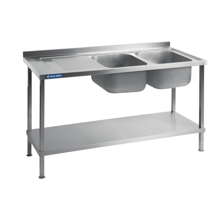 DR393 Holmes Fully Assembled Stainless Steel Sink Left Hand Drainer 1800mm JD Catering Equipment Solutions Ltd