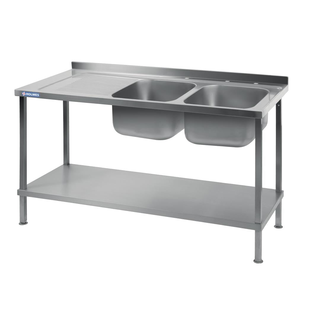 DR393 Holmes Fully Assembled Stainless Steel Sink Left Hand Drainer 1800mm JD Catering Equipment Solutions Ltd