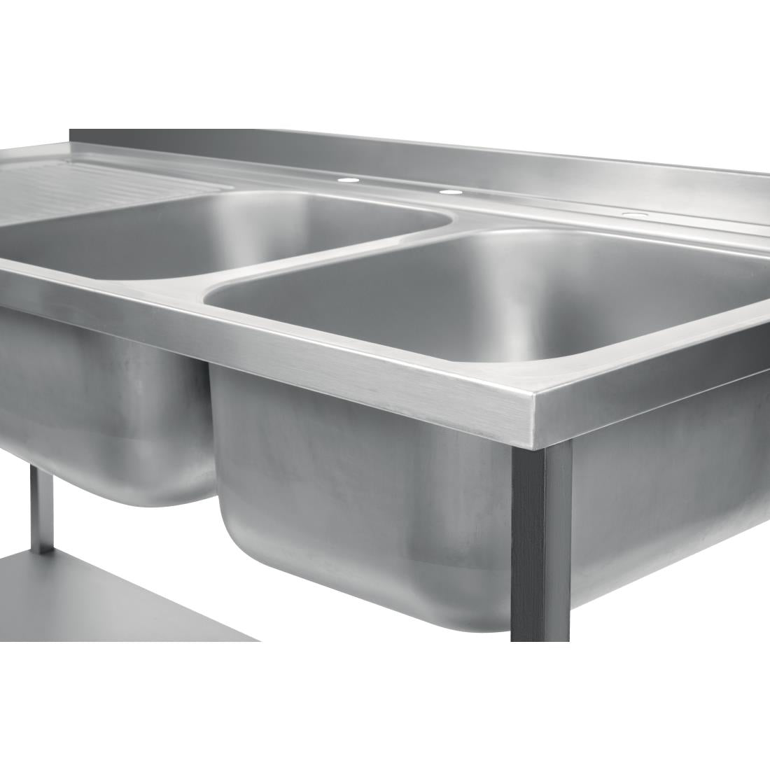 DR393 Holmes Fully Assembled Stainless Steel Sink Left Hand Drainer 1800mm JD Catering Equipment Solutions Ltd