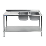 DR393 Holmes Fully Assembled Stainless Steel Sink Left Hand Drainer 1800mm JD Catering Equipment Solutions Ltd