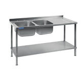 DR394 Holmes Fully Assembled Stainless Steel Sink Right Hand Drainer 1800mm JD Catering Equipment Solutions Ltd