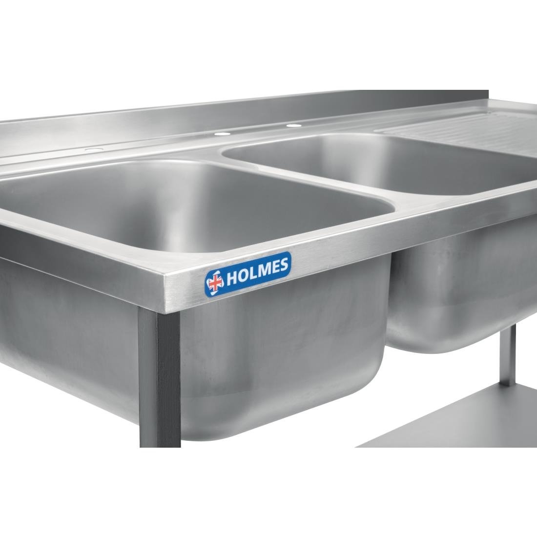 DR394 Holmes Fully Assembled Stainless Steel Sink Right Hand Drainer 1800mm JD Catering Equipment Solutions Ltd