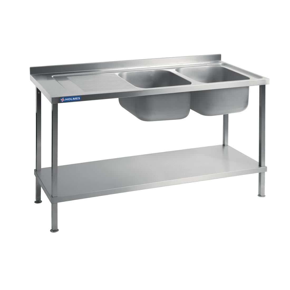 DR395 Holmes Fully Assembled Stainless Steel Sink Left Hand Drainer 1800mm JD Catering Equipment Solutions Ltd