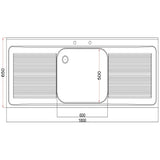 DR397 Holmes Stainless Steel Sink Double Drainer 1800mm JD Catering Equipment Solutions Ltd