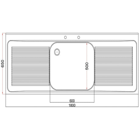 DR397 Holmes Stainless Steel Sink Double Drainer 1800mm JD Catering Equipment Solutions Ltd