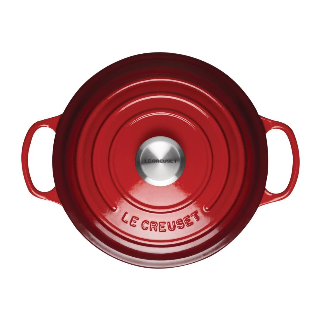 DR454 Le Creuset Cast Iron Round Casserole 24cm 4.2L Cerise JD Catering Equipment Solutions Ltd