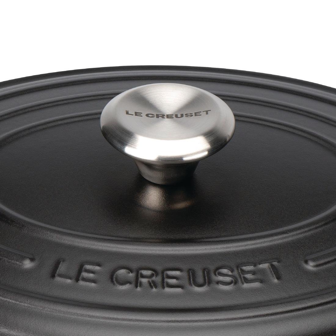 DR467 Le Creuset Cast Iron Oval Casserole 29cm 4.7L Satin Black JD Catering Equipment Solutions Ltd