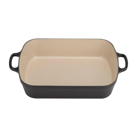 DR470 Le Creuset Cast Iron Roaster 33cm 4.9L Satin Black JD Catering Equipment Solutions Ltd