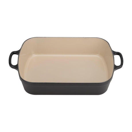 DR470 Le Creuset Cast Iron Roaster 33cm 4.9L Satin Black JD Catering Equipment Solutions Ltd