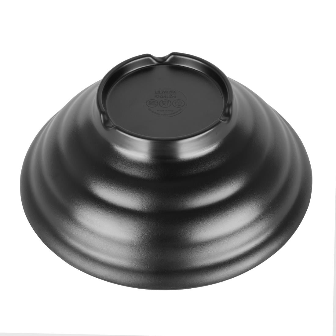DR512 Kristallon Fusion Melamine Large Bowls Black 230mm (Pack of 4) JD Catering Equipment Solutions Ltd