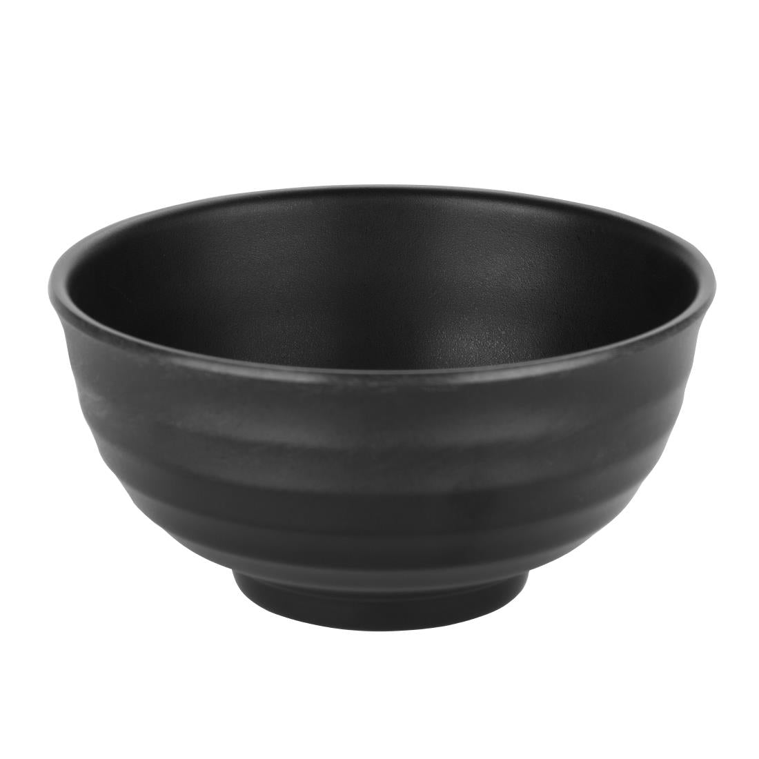 DR514 Kristallon Fusion Melamine Rice Bowls Black 114mm (Pack of 6) JD Catering Equipment Solutions Ltd
