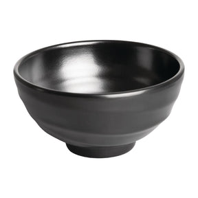 DR514 Kristallon Fusion Melamine Rice Bowls Black 114mm (Pack of 6) JD Catering Equipment Solutions Ltd