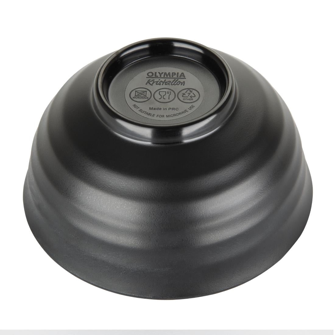 DR514 Kristallon Fusion Melamine Rice Bowls Black 114mm (Pack of 6) JD Catering Equipment Solutions Ltd