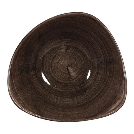 DR656 Churchill Stonecast Patina Triangular Bowls Black 235mm (Pack of 12) - JD Catering Equipment Solutions Ltd
