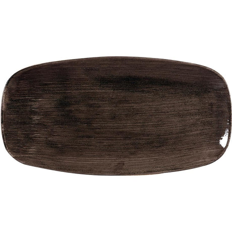 DR658 Churchill Stonecast Patina Rectangular Plates Black 298mm (Pack of 12) JD Catering Equipment Solutions Ltd