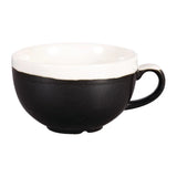 DR684 Churchill Monochrome Cappuccino Cup Onyx Black 340ml (Pack of 12) - JD Catering Equipment Solutions Ltd
