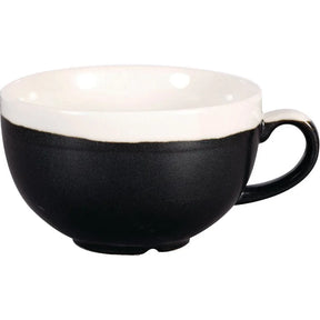 DR685 Churchill Monochrome Cappuccino Cup Onyx Black 225ml (Pack of 12) - JD Catering Equipment Solutions Ltd