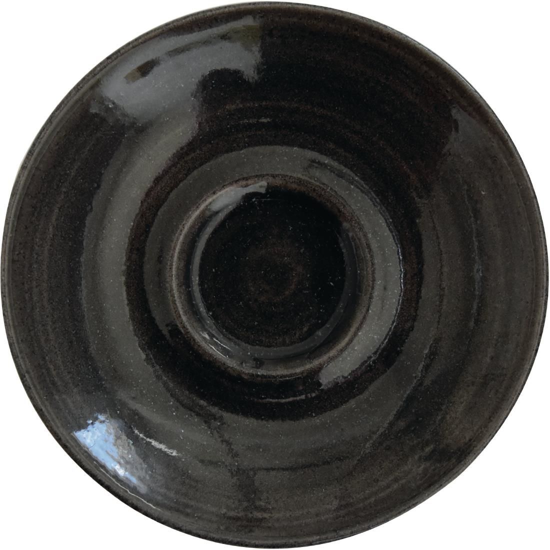 DR689 Churchill Monochrome Cappuccino Saucer Iron Black 158mm (Pack of 12) JD Catering Equipment Solutions Ltd