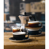 DR689 Churchill Monochrome Cappuccino Saucer Iron Black 158mm (Pack of 12) JD Catering Equipment Solutions Ltd
