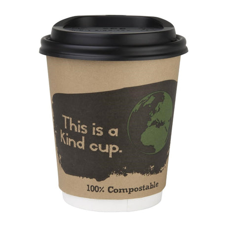 DS054 Fiesta Green Compostable Coffee Cup Lids 225ml / 8oz (Pack of 50) JD Catering Equipment Solutions Ltd