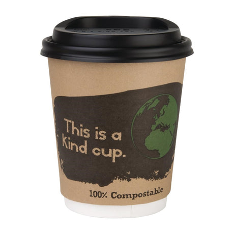 DS054 Fiesta Green Compostable Coffee Cup Lids 225ml / 8oz (Pack of 50) JD Catering Equipment Solutions Ltd