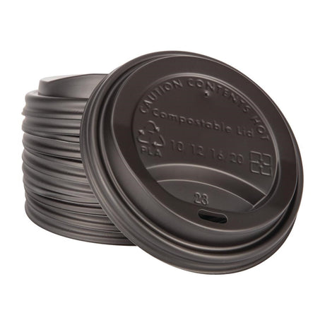 DS055 Fiesta Green Compostable Coffee Cup Lids 340ml / 12oz (Pack of 50) JD Catering Equipment Solutions Ltd