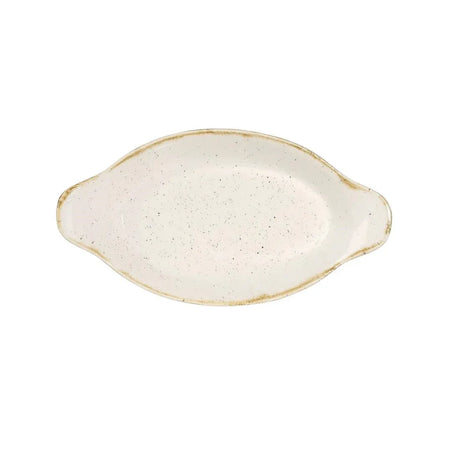 DS490 Churchill Stonecast Oval Eared Dishes Barley White 232mm (Pack of 6) - JD Catering Equipment Solutions Ltd
