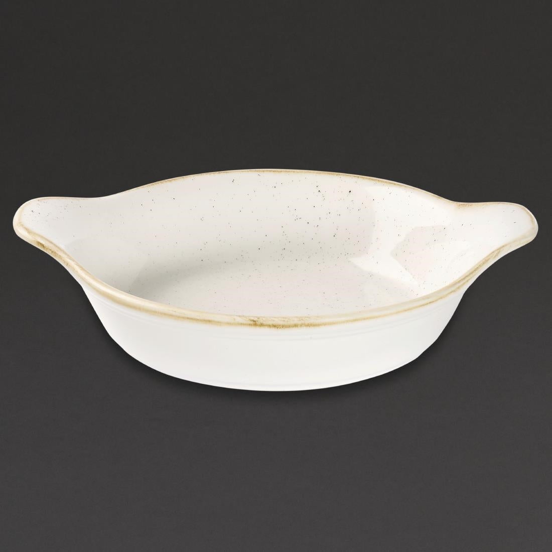 DS493 Churchill Stonecast Round Eared Dishes Barley White 180mm (Pack of 6) JD Catering Equipment Solutions Ltd