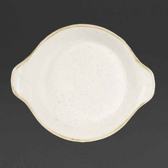 DS493 Churchill Stonecast Round Eared Dishes Barley White 180mm (Pack of 6) JD Catering Equipment Solutions Ltd