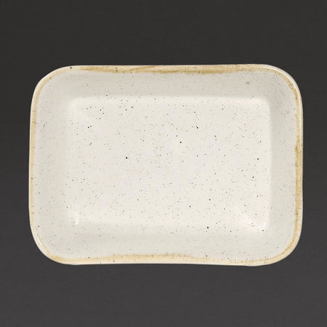 DS494 Churchill Stonecast Deep Rectangular Dishes Barley White 160mm (Pack of 12) JD Catering Equipment Solutions Ltd