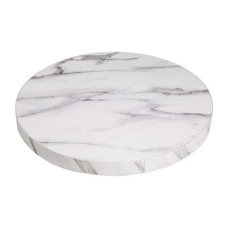 DT445 Bolero Pre-drilled Round Table Top Marble Effect 600mm JD Catering Equipment Solutions Ltd