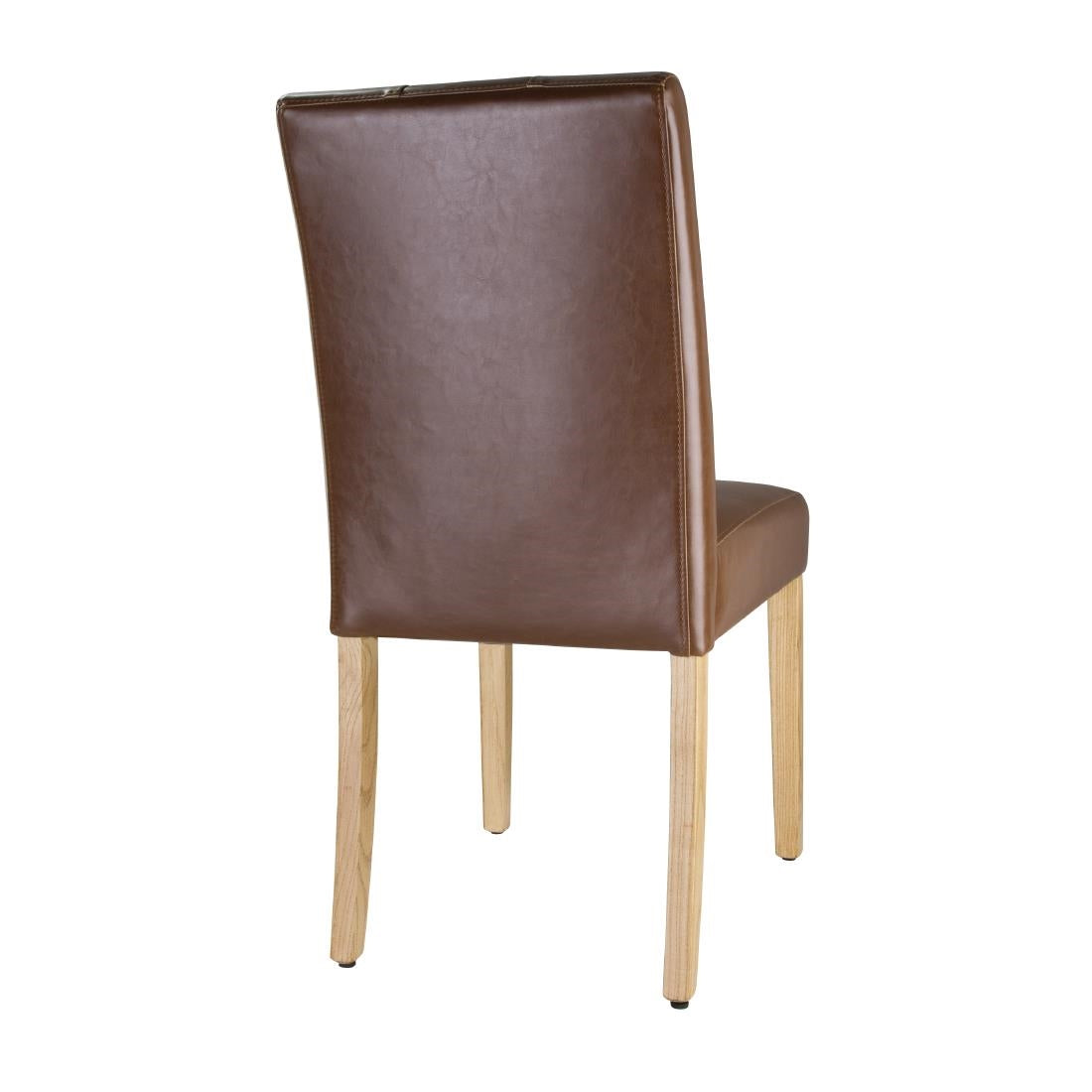 DT699 Bolero Chiswick Button Dining Chairs Tan Leather (Pack of 2) JD Catering Equipment Solutions Ltd