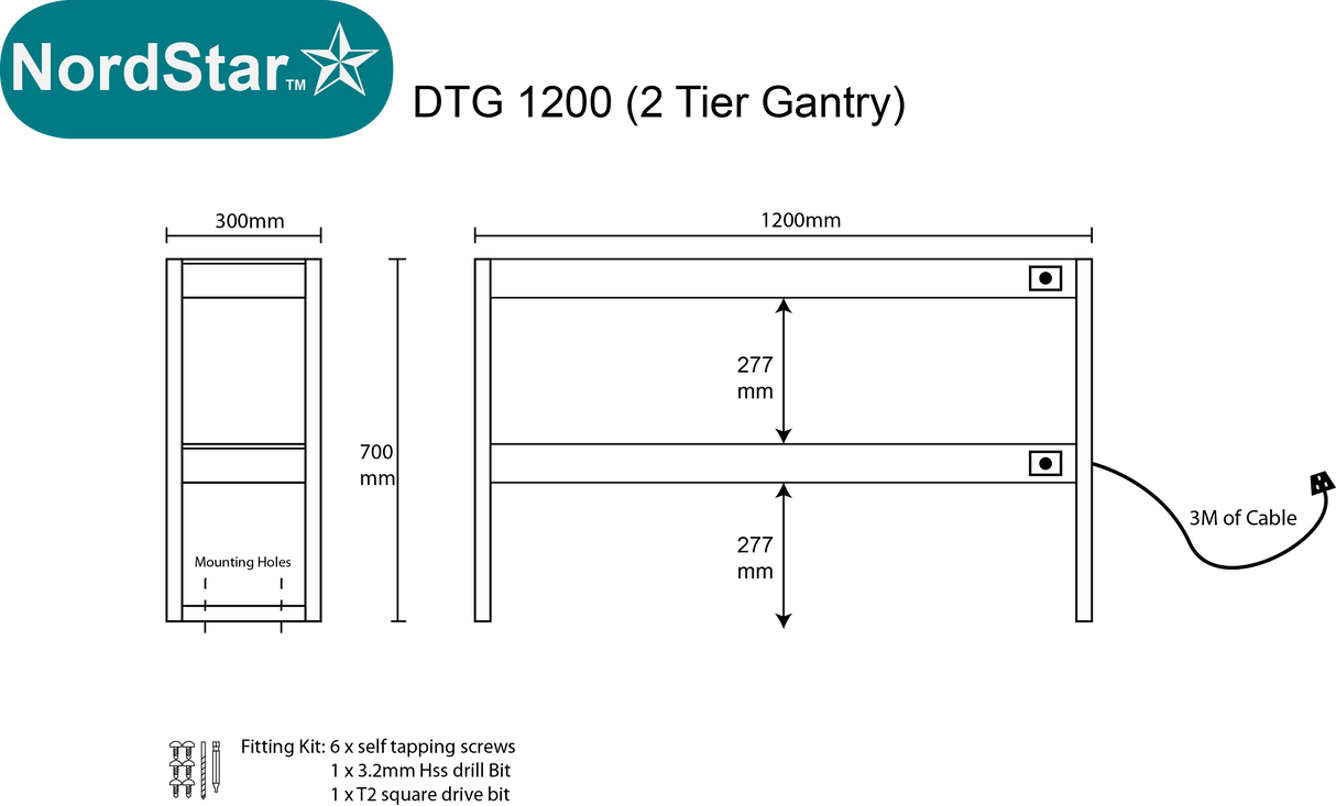 Nordstar DTG1200 Double Tier Gantry – 1200mm