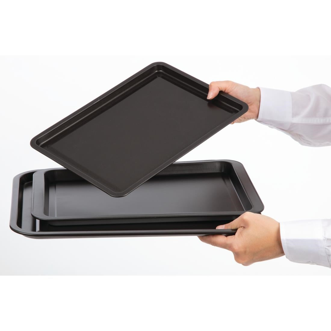DW097 Nisbets Essentials Non Stick Baking Trays (Pack of 3) JD Catering Equipment Solutions Ltd