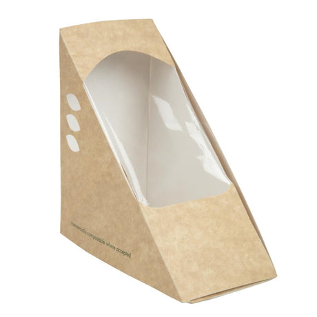 DW624 Vegware Compostable Kraft Sandwich Wedges 65mm (Pack of 500) JD Catering Equipment Solutions Ltd