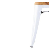 DW738 Bolero Bistro Low Stools with Wooden Seatpad White (Pack of 4) JD Catering Equipment Solutions Ltd